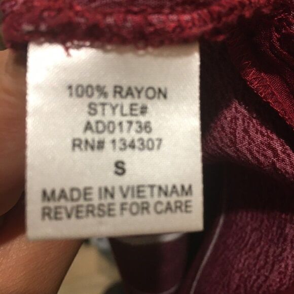 Lumiere Striped burgundy Sharkbite Dress Sm - Picture 2 of 5